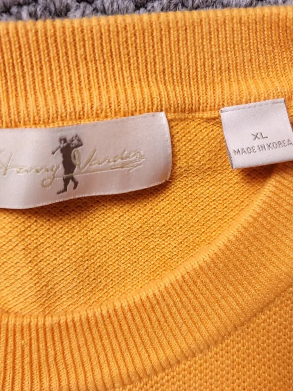Harry Vardon Golf Sweater Mens XL Orange Ribbed Crewneck Cotton Acrylic Grandpa